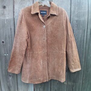 Vintage Bernardo 90s Women Size L Tan single Breast Leather Washable Jacket